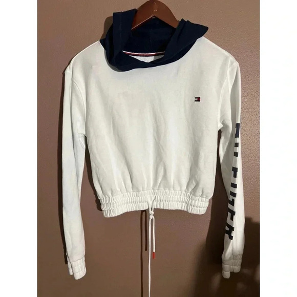 Tommy Hilfiger White and Navy Hoodie - Picture 1 of 3